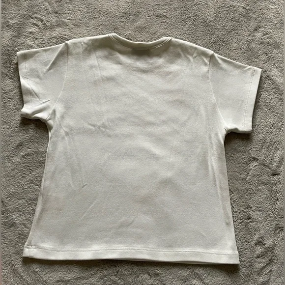 JULIET JOHNSTONE Women's White Graphic Short Sleeve Baby Tee Size S - Picture 7 of 7